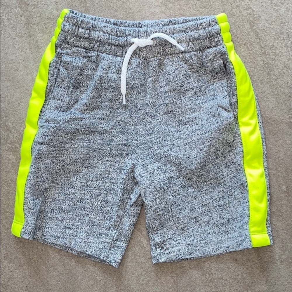 Gap Baby Grey Cozy Shorts with Neon Yellow Trim